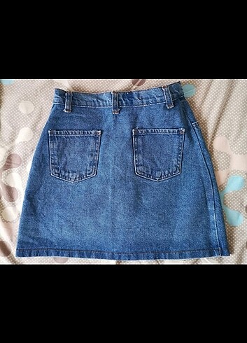Diğer Düğme Detaylı Denim Etek