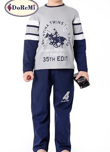 5 Yaş Beden lacivert Renk Erkek çocuk pijama takımı