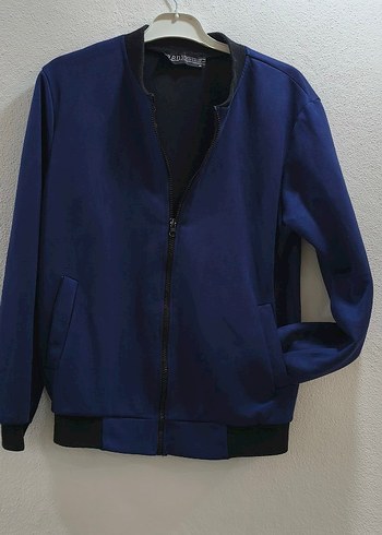 Erkek Lacivert Fermuarlı bomber ceket - Görsel 2