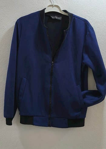 Erkek Lacivert Fermuarlı bomber ceket - Görsel 3