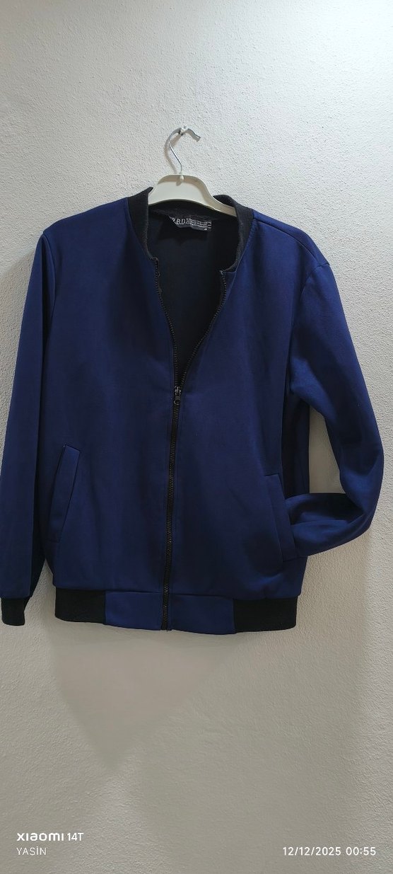 Erkek Lacivert Fermuarlı bomber ceket - Görsel 2