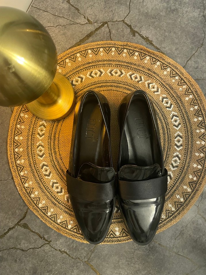 Klasik Siyah Rugan Loafer Stiletto Topuklu (36) Numara - Görsel 2