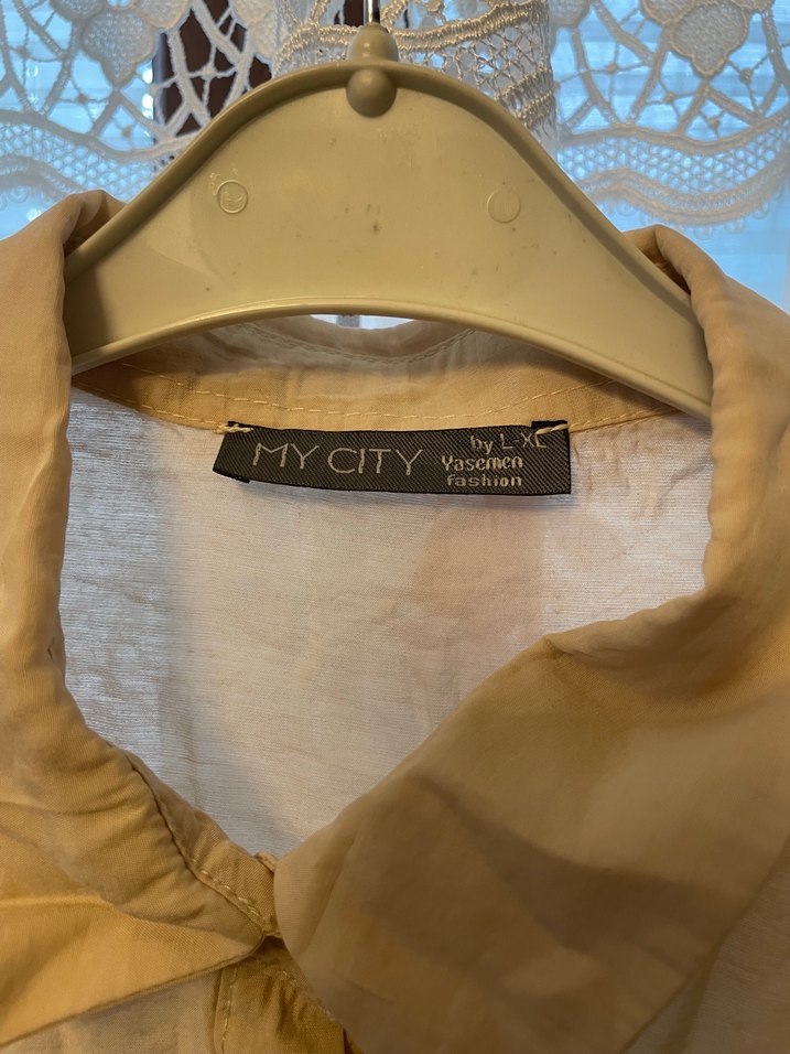 Bej Bohem Uzun Kollu Keten Gömlek - Görsel 3