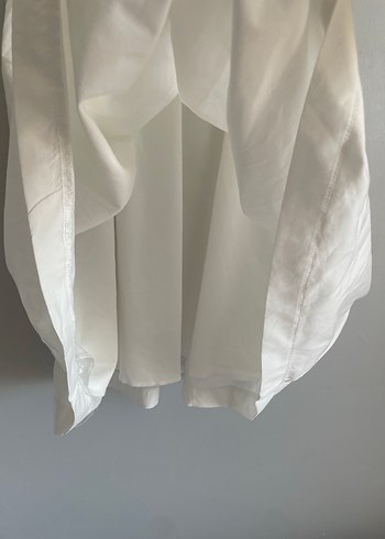 Beyaz Keten Midi Bohem Elbise - Görsel 4