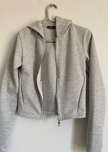 Gri Fermuarlı Kadın Spor Ceket - Görsel 2