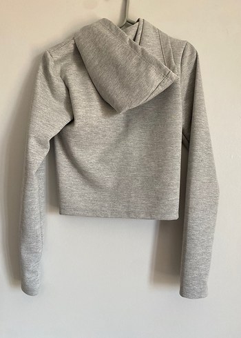 Gri Fermuarlı Kadın Spor Ceket - Görsel 3