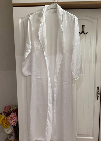 Beyaz Bohem uzun  Kadın Sabahlık - Görsel 2