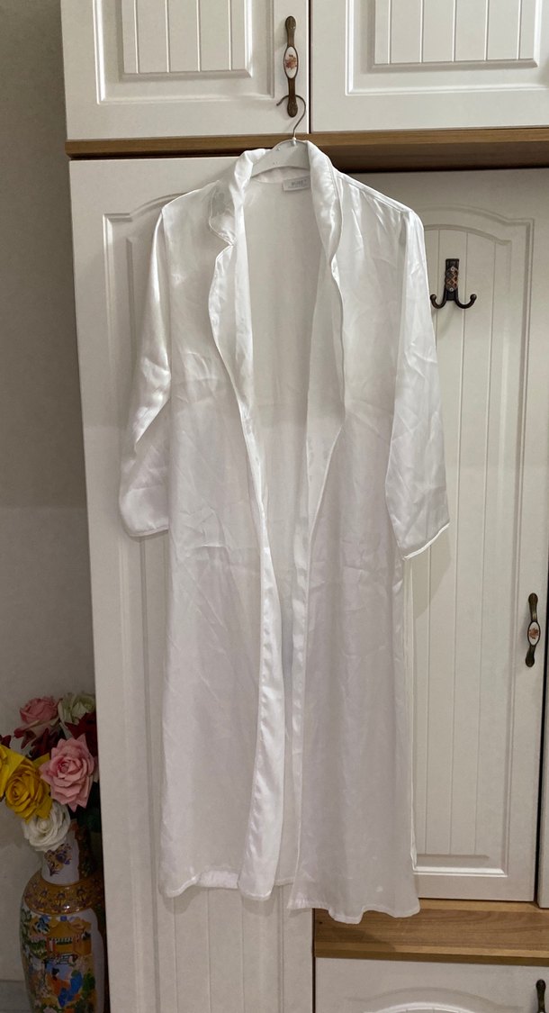 Beyaz Bohem uzun  Kadın Sabahlık - Görsel 2