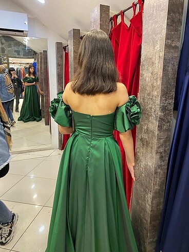 Abiye Yeşil prenses model abiye