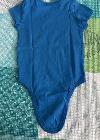 Mavi Kısa Kollu Bebek Body - Görsel 2