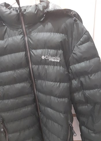 m Beden yeşil Renk Columbia Yeşil Kapitone Fermuarlı Mont