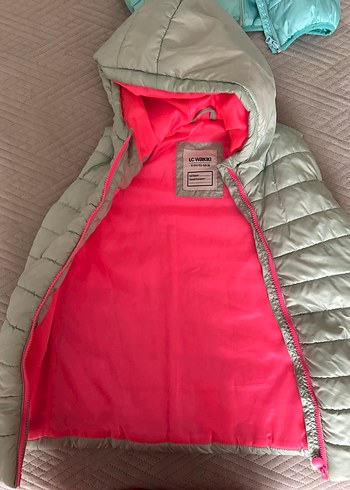 Kız Çocuk Gri Kapüşonlu Fermuarlı Yelek - Görsel 2