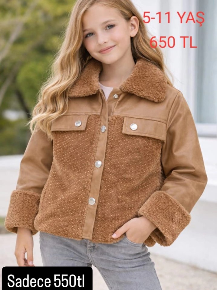 Siyah Kürklü Kadın Deri Ceket - Görsel 2