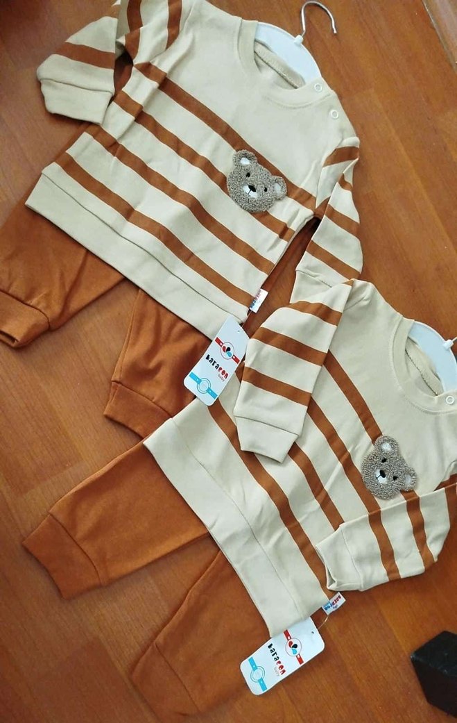 Kahverengi Erkek Bebek Uzun Kollu Takım - Görsel 2