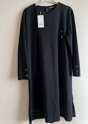 Düğmeli Siyah Kadın Triko tunik - Görsel 2