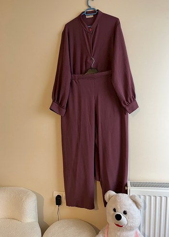 Düğmeli Uzun Kollu Tunik pantolon takım - Görsel 3