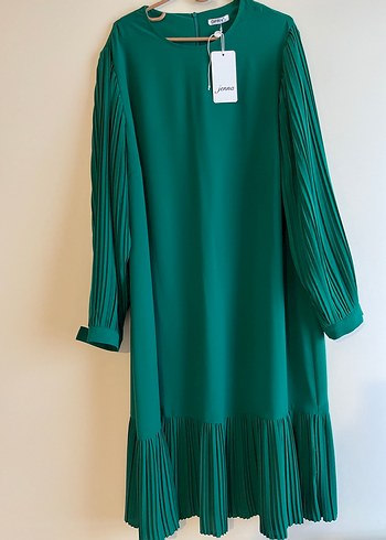 Yeşil Piliseli Uzun Kollu Kadın tunik - Görsel 2