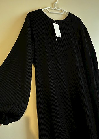 Kadın Siyah Pileli Midi Elbise - Görsel 2