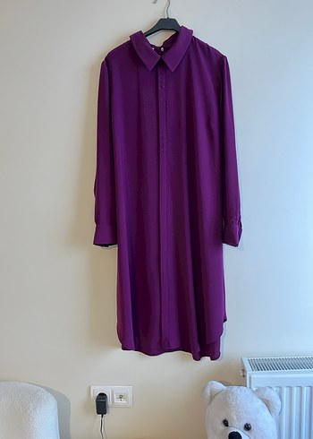 Uzun Kollu Mor Kadın Tunik - Görsel 3
