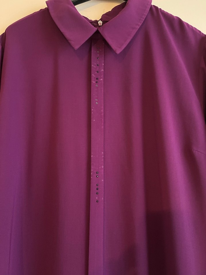 Uzun Kollu Mor Kadın Tunik - Görsel 2