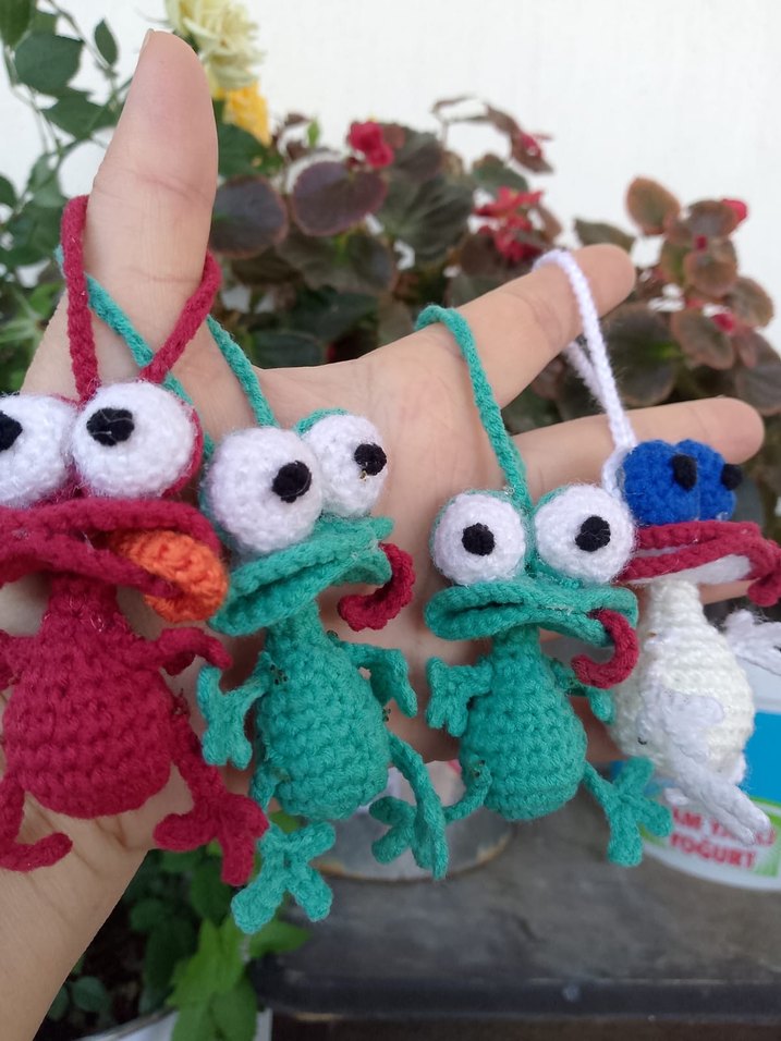 Renkli Örgü Karakter Anahtarlık Seti - Görsel 4