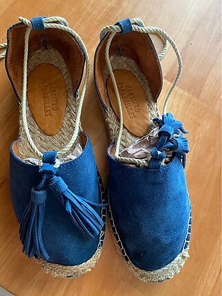 Espadril gerçek süet ayakkabı