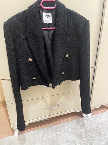 l Beden siyah Renk Zara tvit blazer L beden