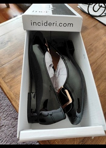 Siyah Rugan Tokalı Kadın Topuklu Babet - Görsel 7