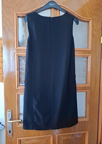 Siyah Midi Kolsuz Günlük Elbise - Görsel 2