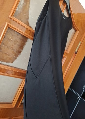 Siyah Midi Kolsuz Günlük Elbise - Görsel 3