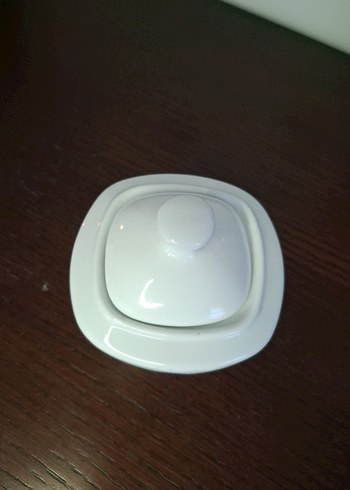 Çiçek Desenli Beyaz Kapaklı Seramik Şekerlik - Görsel 5