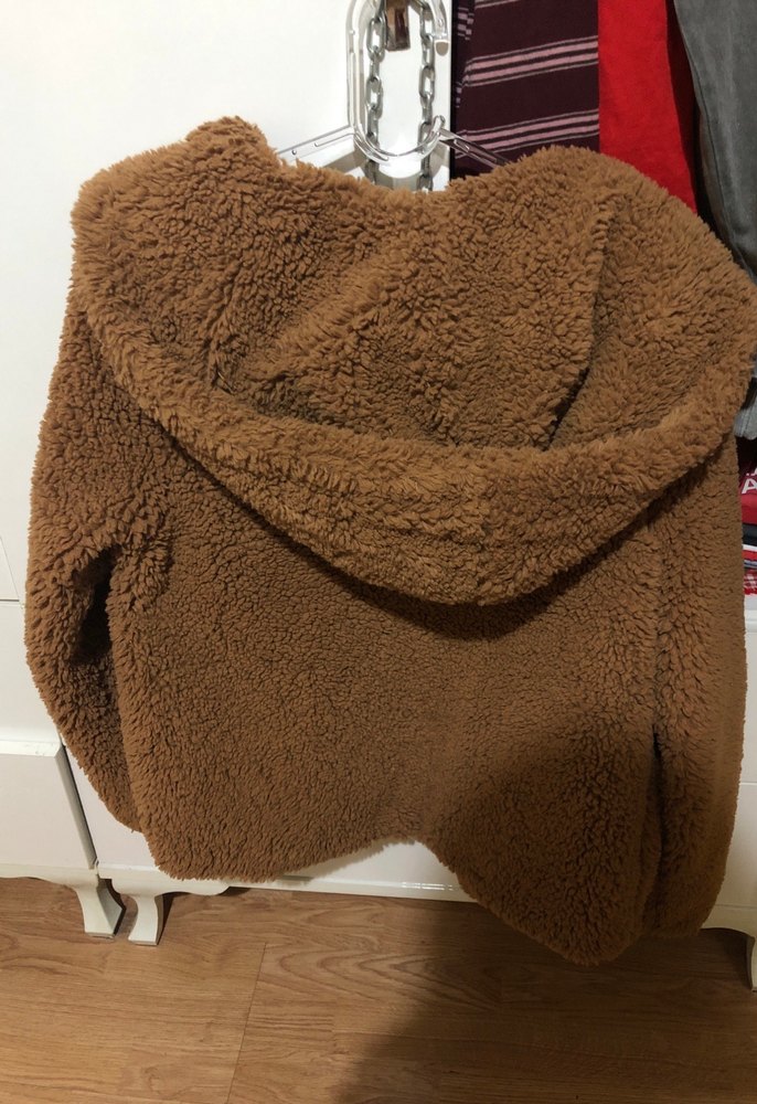 Kahverengi Peluş Midi Kadın Ceket - Görsel 2