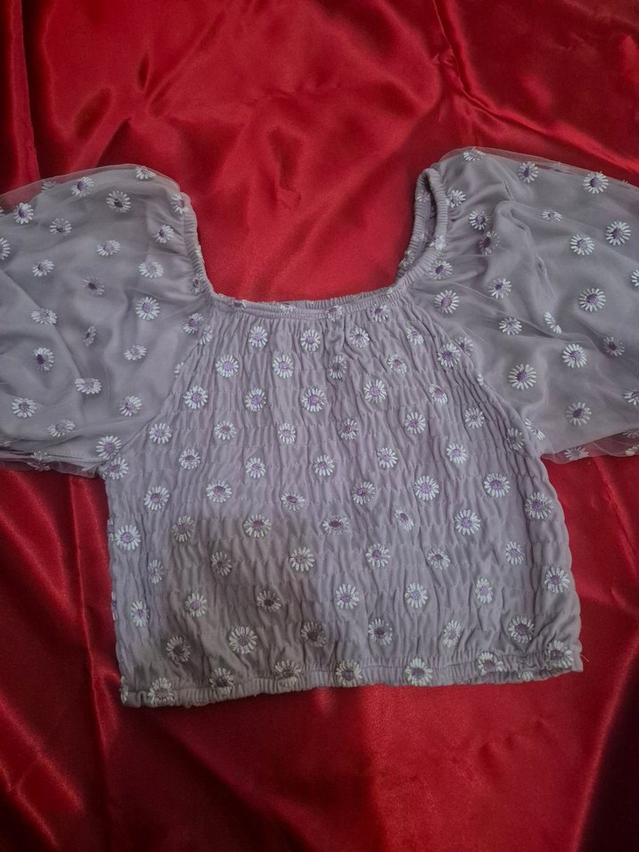 Papatya Kısa Kollu Bluz - Görsel 2