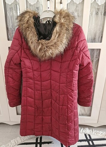 16-17 Yaş Beden bordo Renk Mont palto 