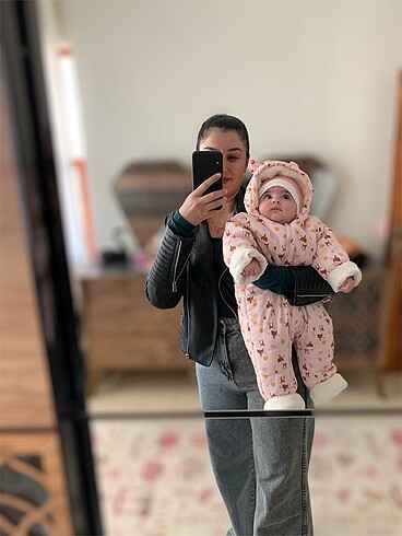 9-12 Ay Beden pembe Renk Kız bebek astronot mont