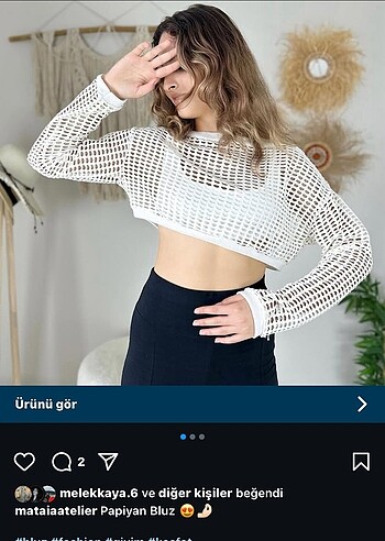 Diğer Siyah ve beyaz fileli crop