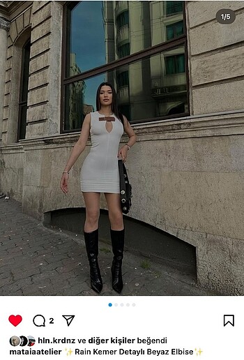 Diğer Kemer detaylı elbise