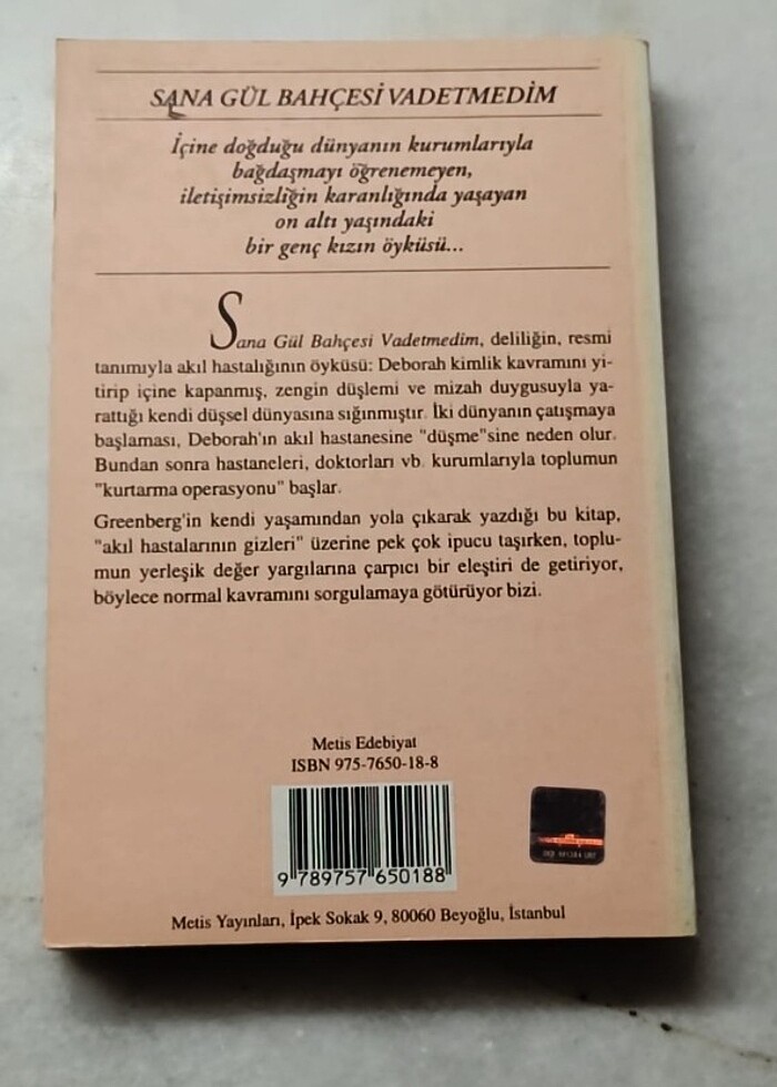 JOANNE GREENBERG SANA GÜL BAHÇESİ VADETMEDİM  - Görsel 2