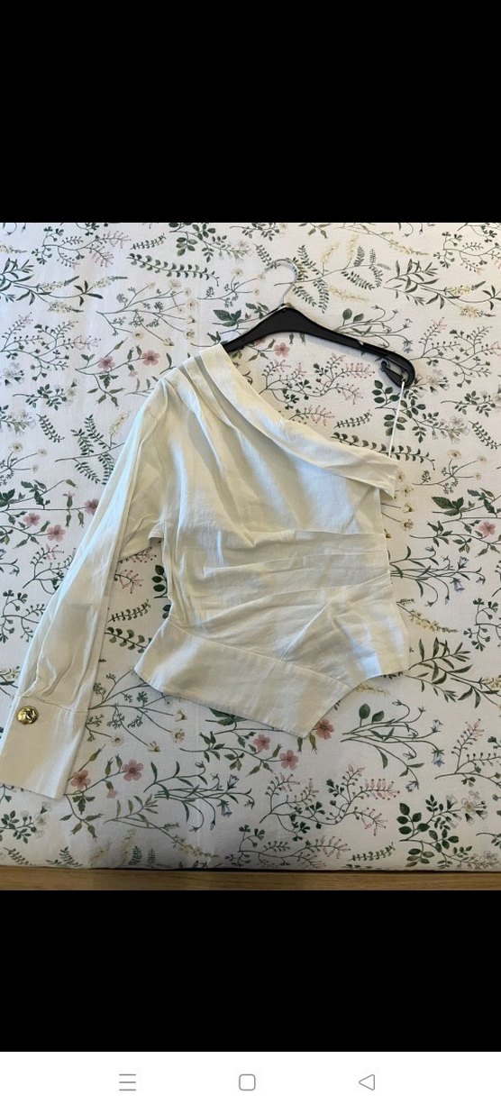 Zara Tek Omuzlu Beyaz Kadın Bluz - Görsel 2