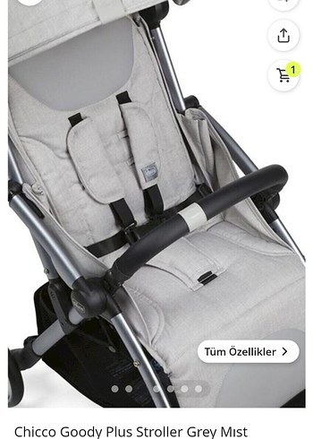 Gri Chicco Goody Plus Bebek Arabası - Görsel 2