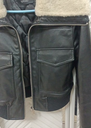 mango Kürk Detaylı Deri Kadın Ceket - Görsel 3