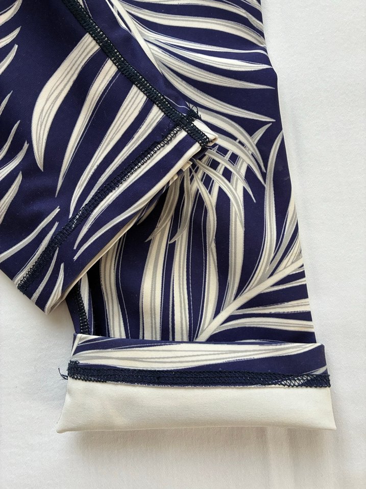 Lismina Beyaz Lacivert Baskılı kapri Tayt - Görsel 2