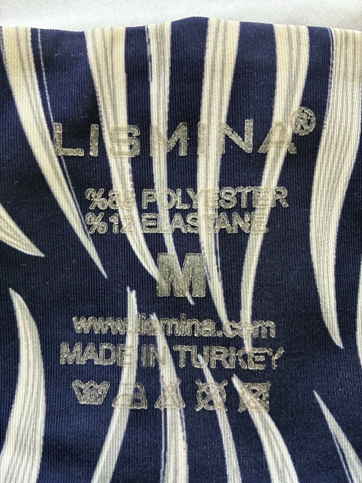 Lismina Beyaz Lacivert Baskılı kapri Tayt - Görsel 3