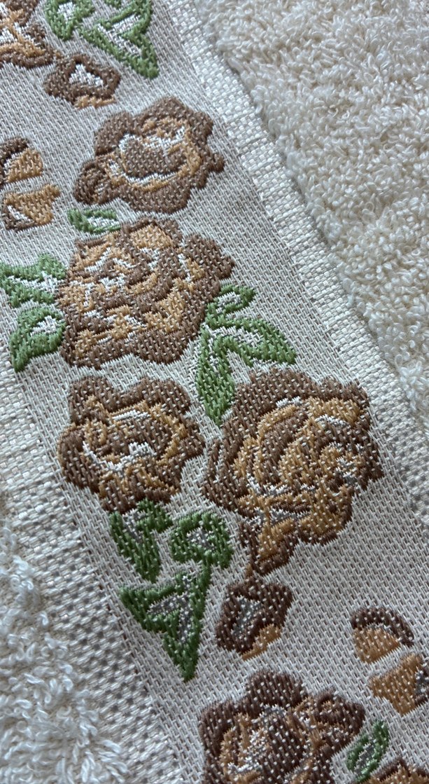 Nakışlı pudra renkHavlu - Görsel 4