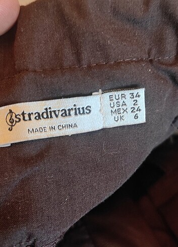34 Beden kahverengi Renk Deri pantalon