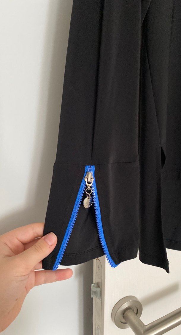 Mavi Çiçek Desenli Piliseli Uzun Etek - Görsel 3