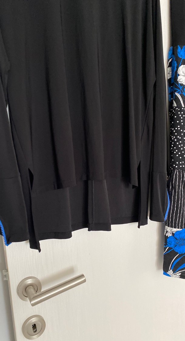 Mavi Çiçek Desenli Piliseli Uzun Etek - Görsel 2