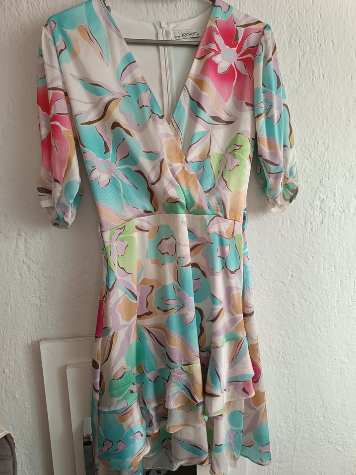 Bohem Çok Renkli Mini Elbise - Görsel 2