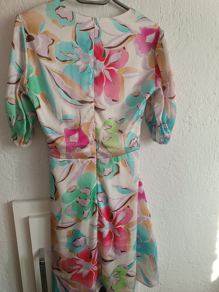 Bohem Çok Renkli Mini Elbise - Görsel 5