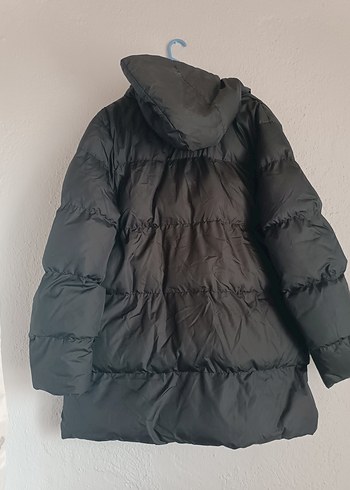 Düğmeli Siyah Midi Kadın Kışlık Mont - Görsel 2